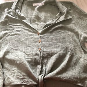 100% cotton front-tie shirt